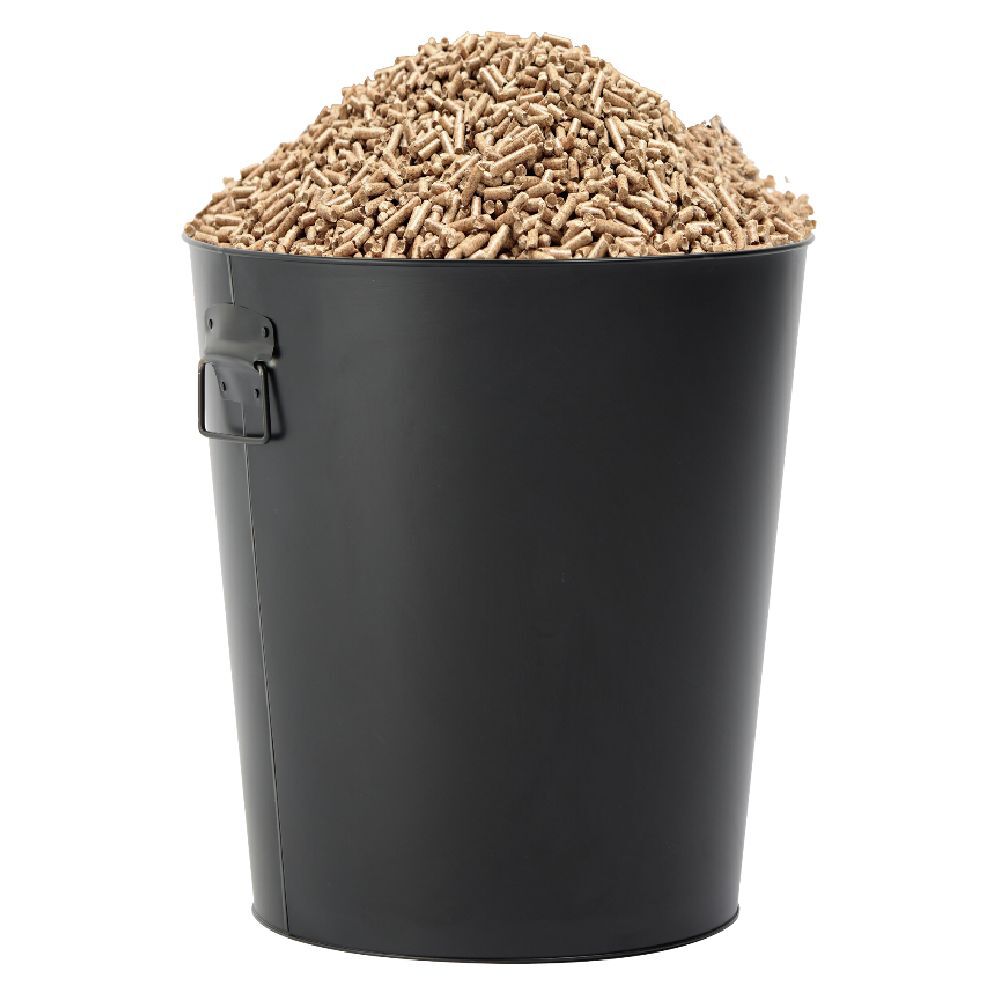Seau à pellets et granulés métal noir