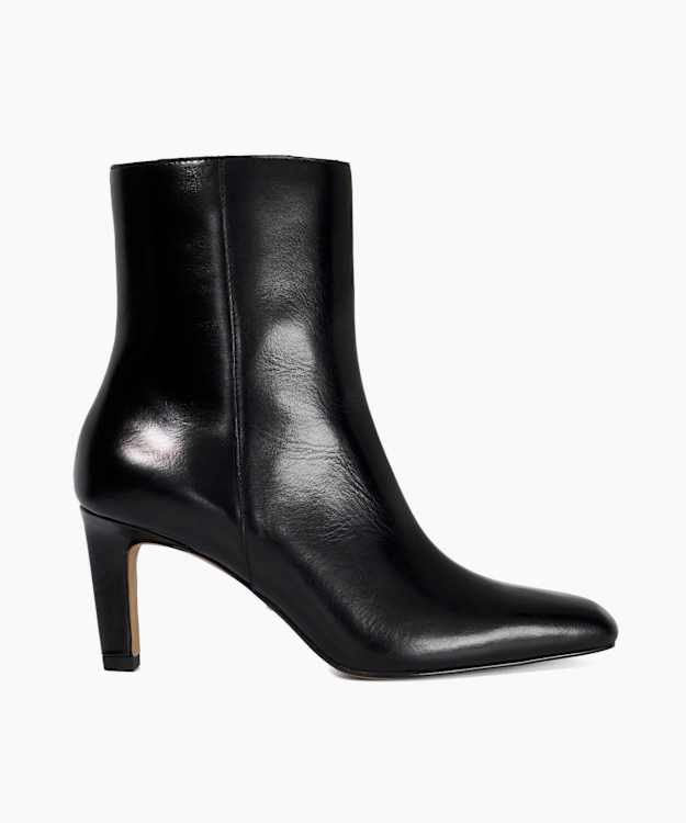 Ovation Black - Leather Heeled Ankle Boots