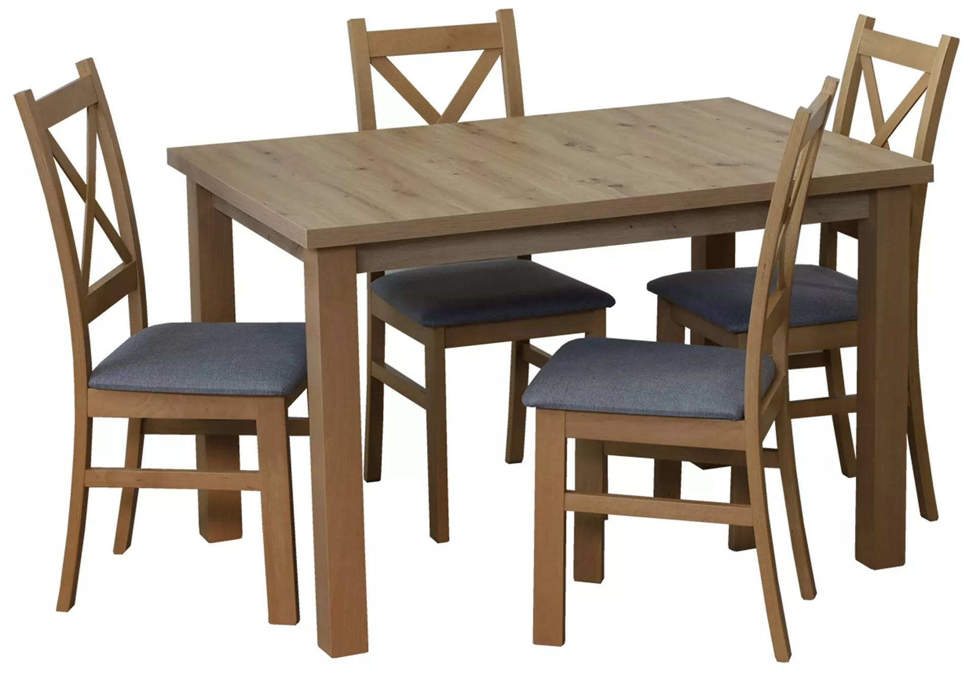 Komplet stół 120x80 z 4 krzesłami M008-4 Dąb Artisan