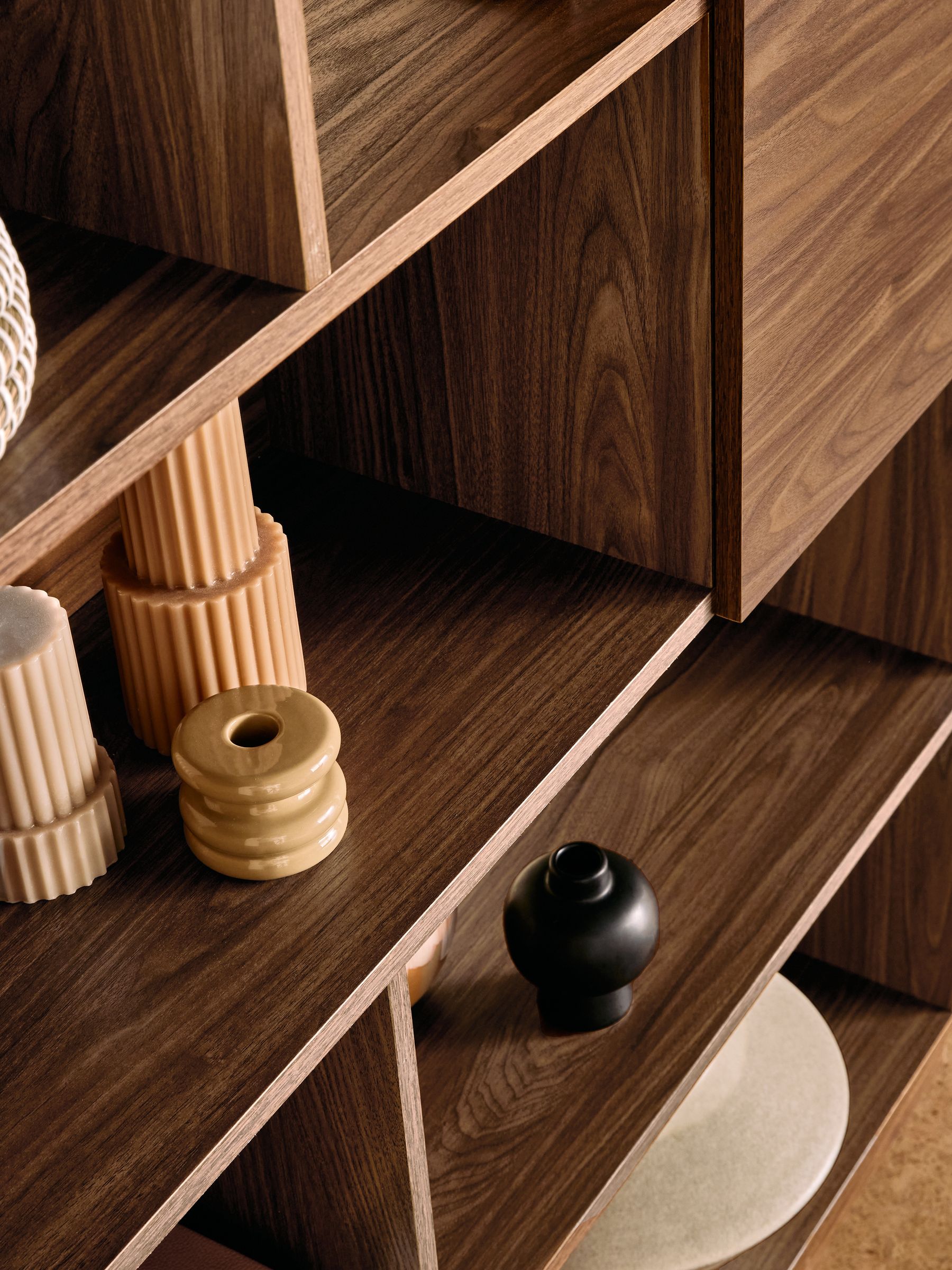 Blaze Wide Shelving Unit in Dark Walnut Effect