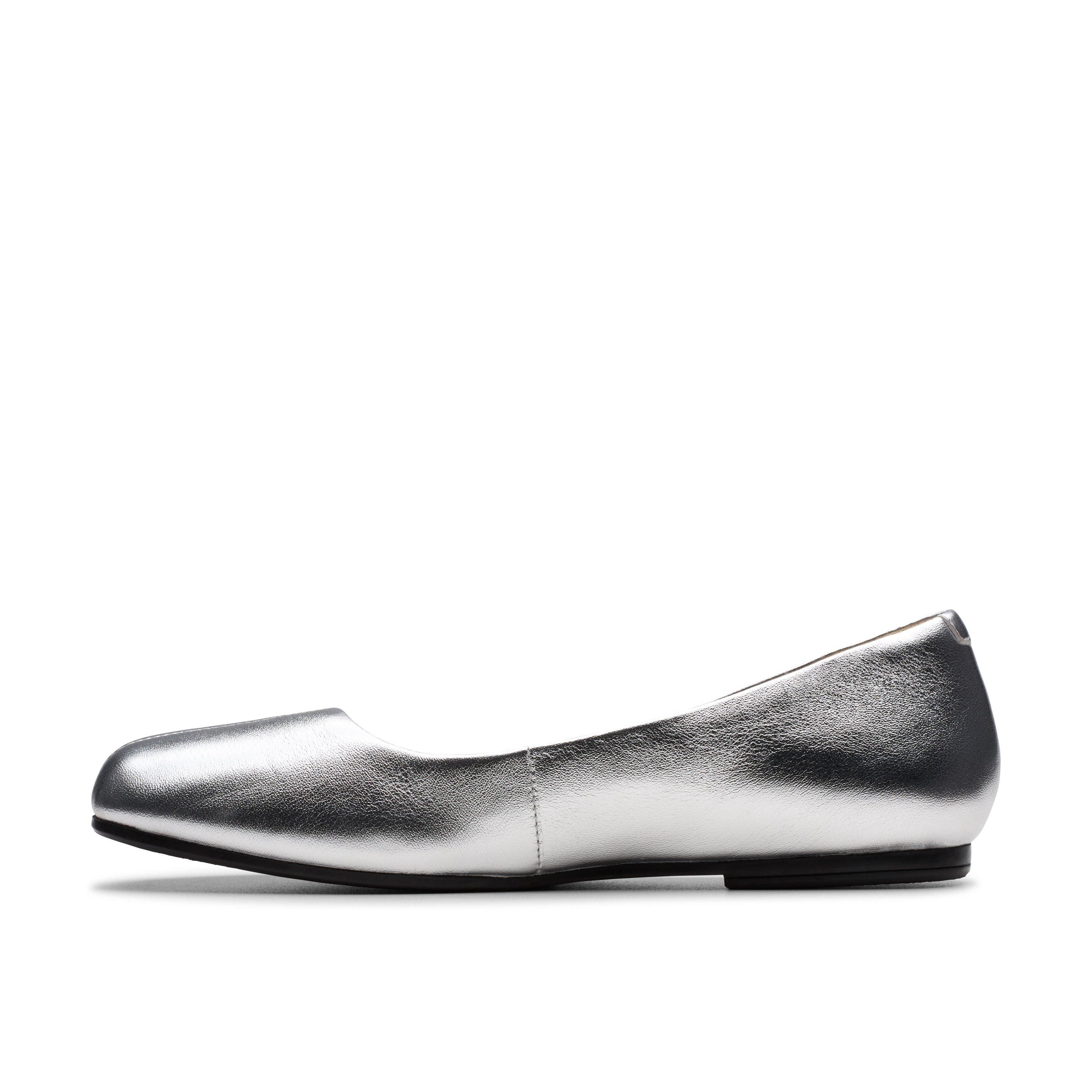 Clarks Livia Lily Silver Pumps,Slip Ons,Ballet Pumps