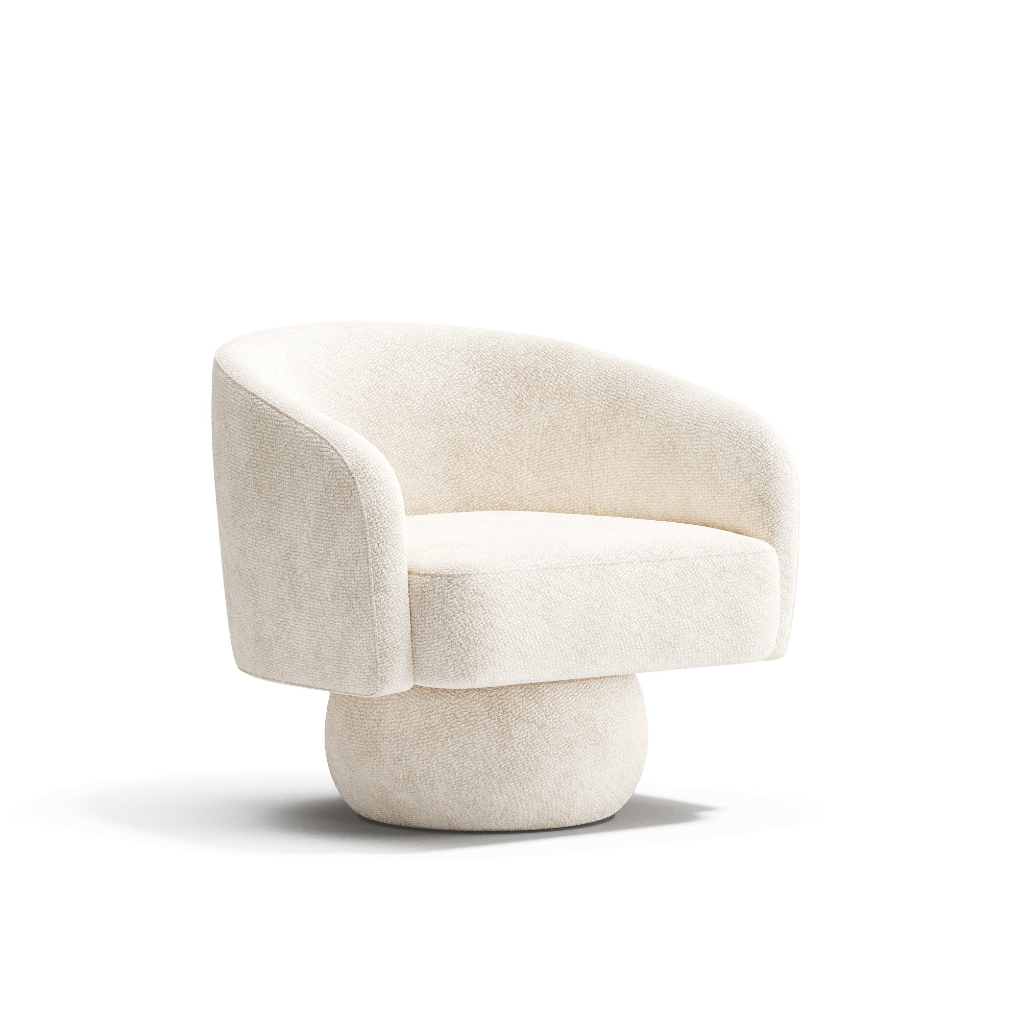 Sia Home - Draaibare fauteuil ARLO - gekruld fluweel crème 74cm