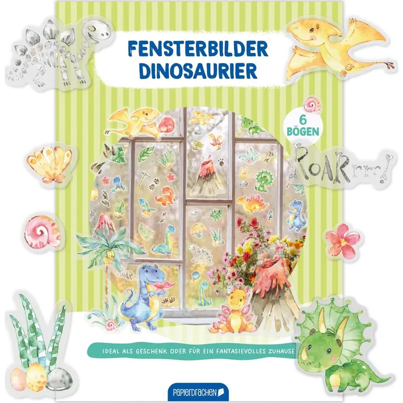Sticker 6er-Set Dinosaurier