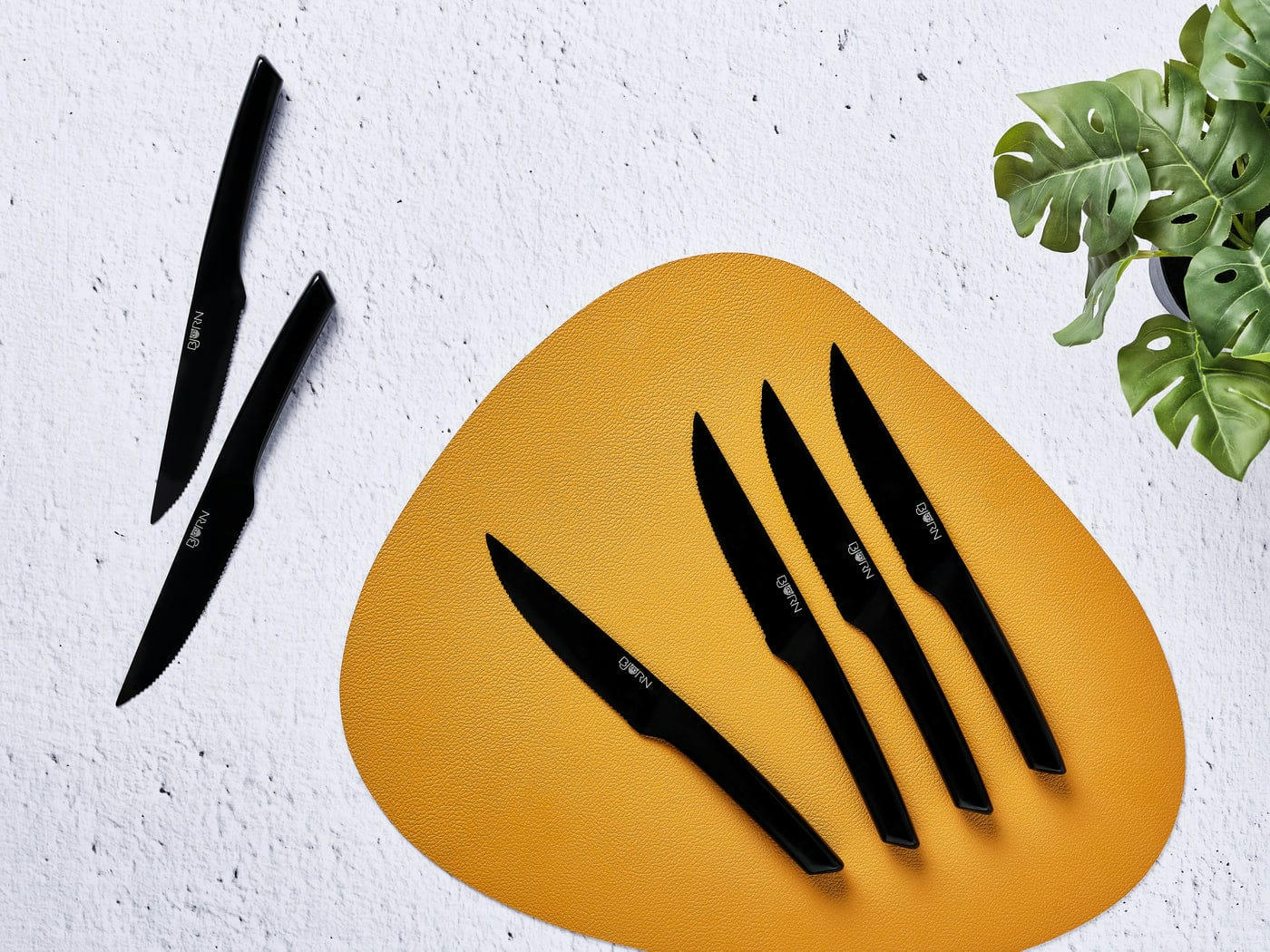 NUDE - Lot de 6 couteaux en inox noir