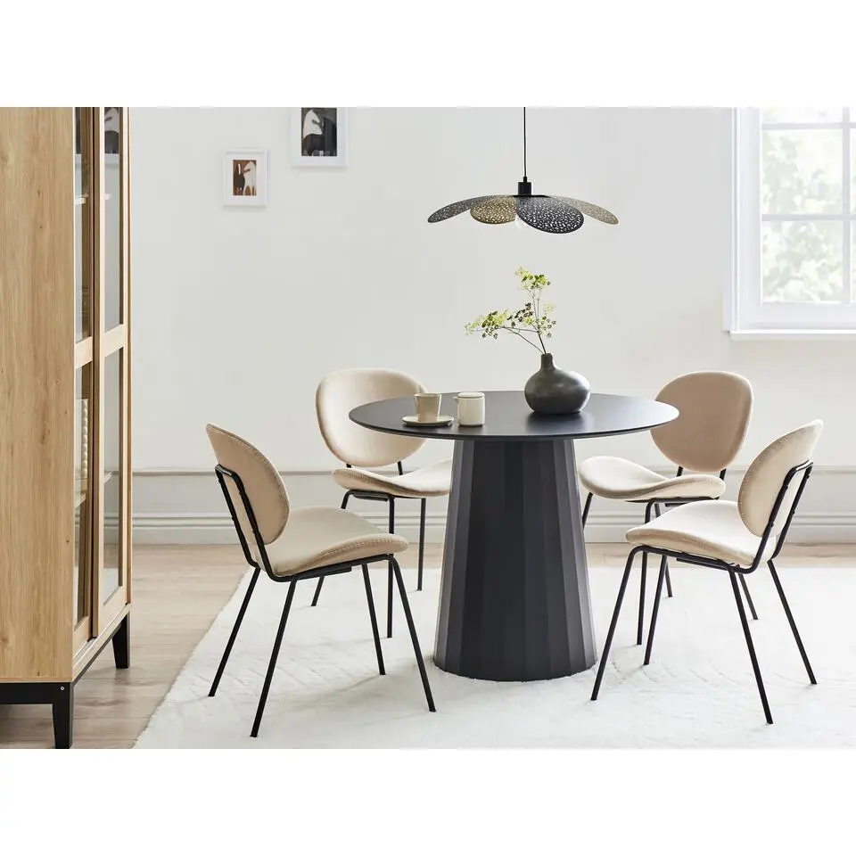 PLATO - Ronde eettafel - Zwart - 100 cm - MDF