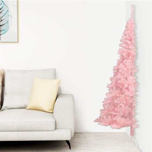 NNEVL Artificial Half Christmas Tree with Stand Pink 180 cm PVC
