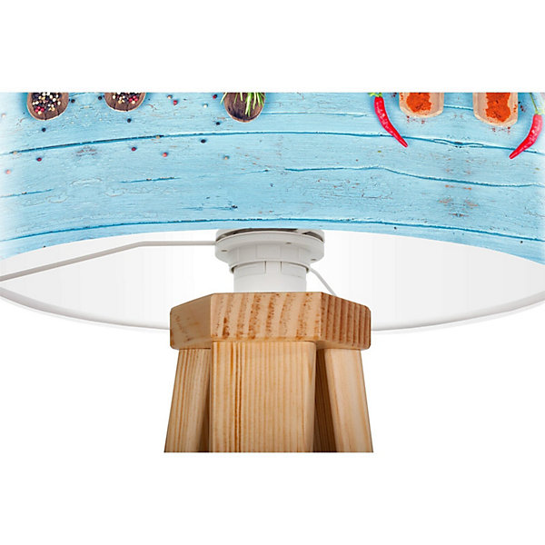 Lampe de chevet kitchen foto-160 30 x 30 x 45 cm Bois clair, multicolore