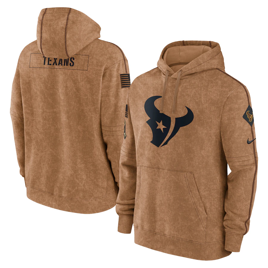 Houston Texans Men's Nike Brown 2023 Salute To Service Club Pullover Hoodie
