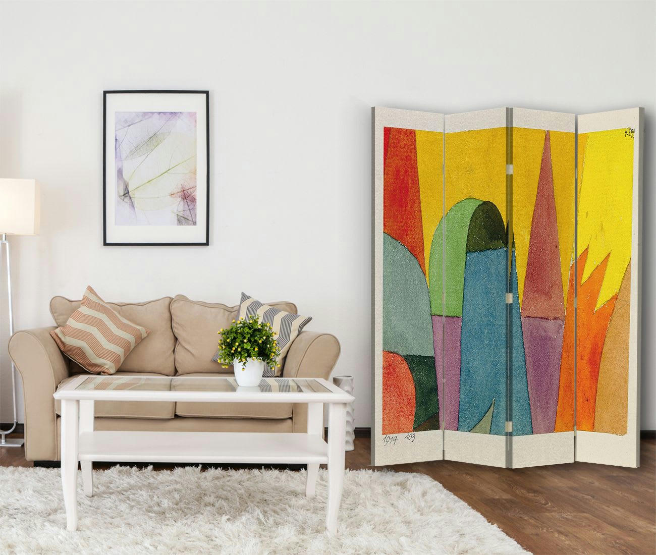 - Paravent With The Mauve Triangle - Paul Klee cm 145x170 (4 volets)