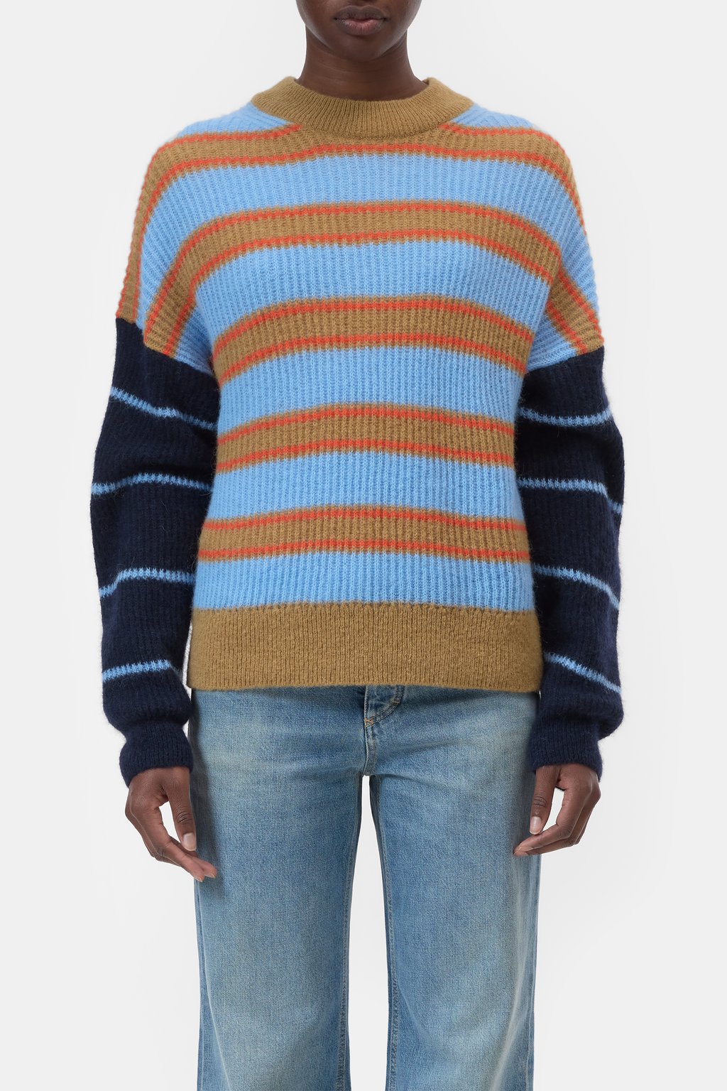 Gestreifter Pullover aus Alpaka-Woll-Mix