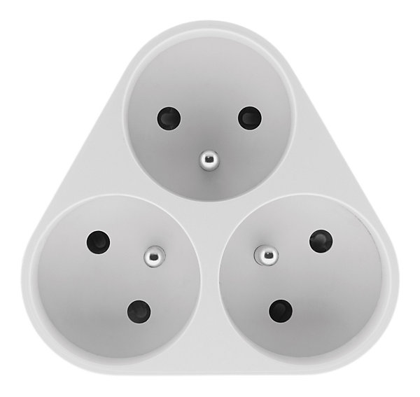 Multiprise triplite triangulaire 16A - Blanc - Zenitech