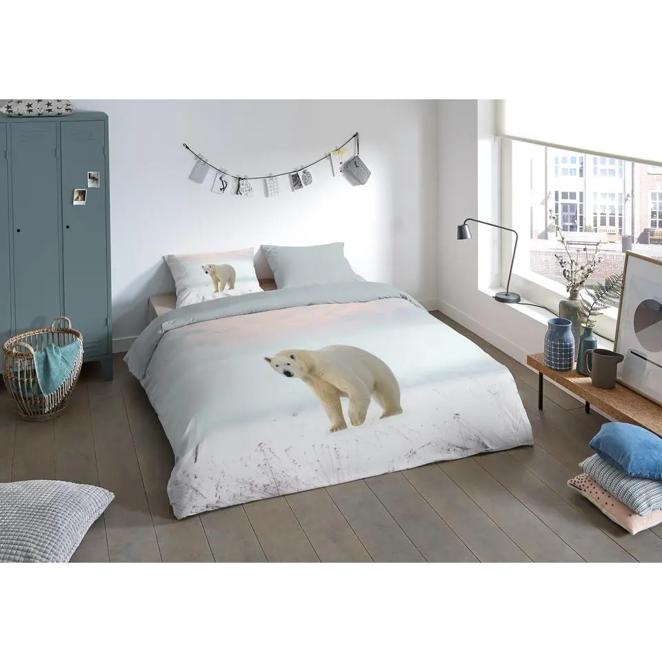 Pure dekbedovertrek ijsbeer - 1 persoons 140x200/220 cm - Multi - Microvezel