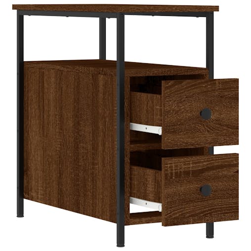 NNEVL Bedside Cabinet Brown Oak 30x60x60 cm Engineered Wood