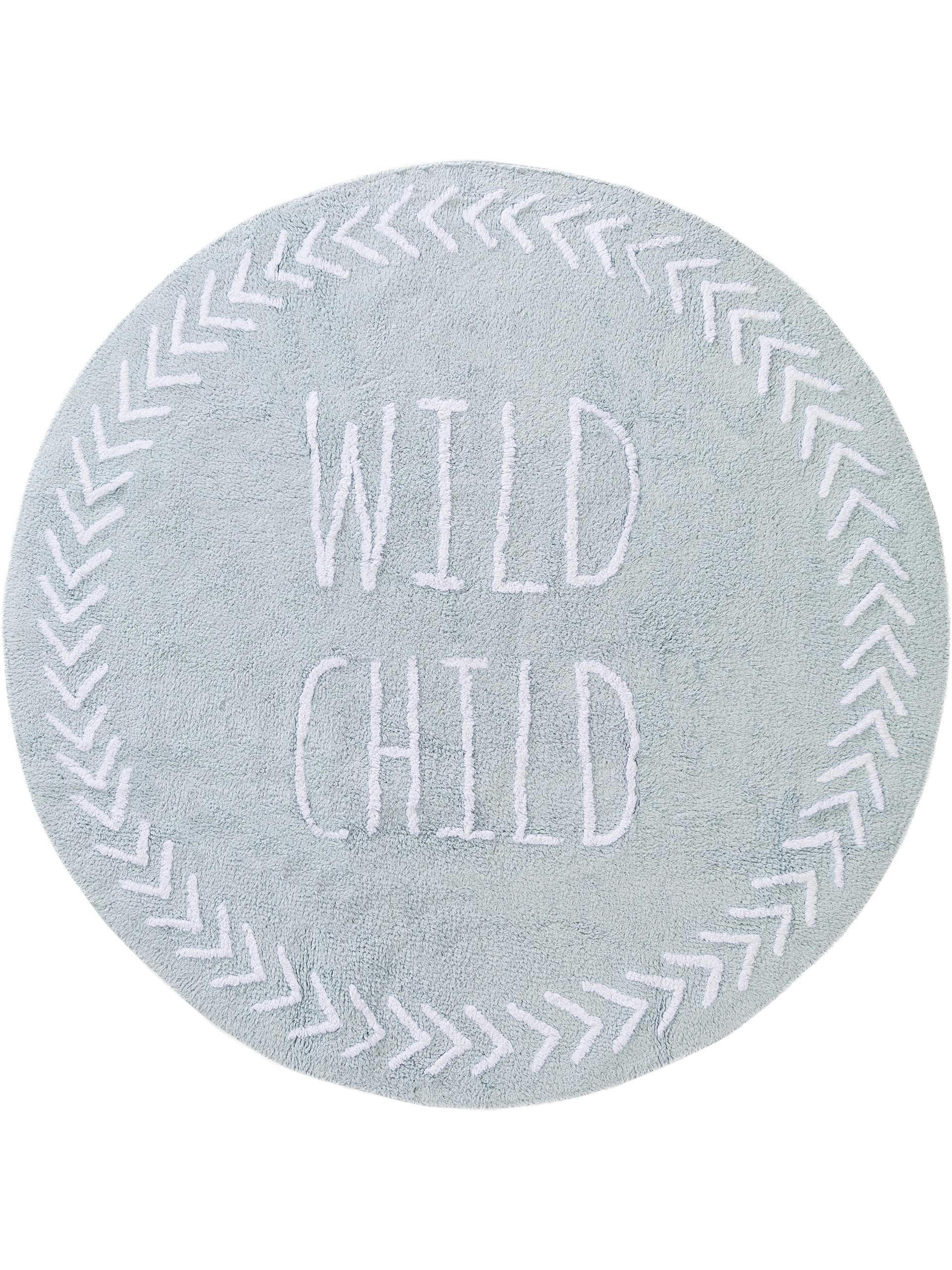 INKA - Tapis lavables pour enfants bleu clair D 150 rond