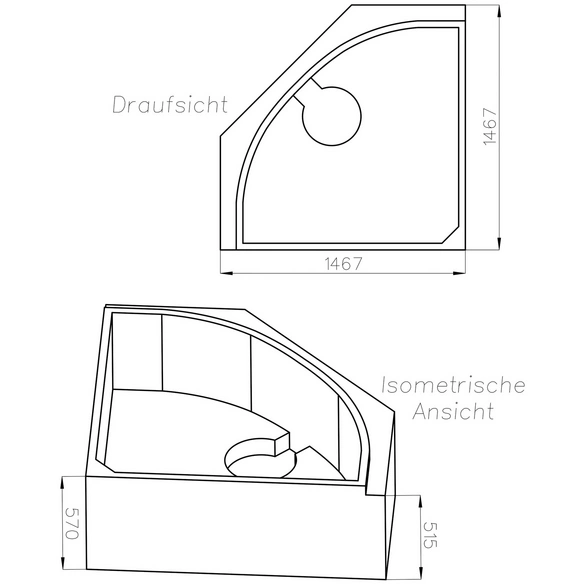 Wannenträger »Siam«, BxHxL: 146,7 x 57 x 146,7 cm, weiß