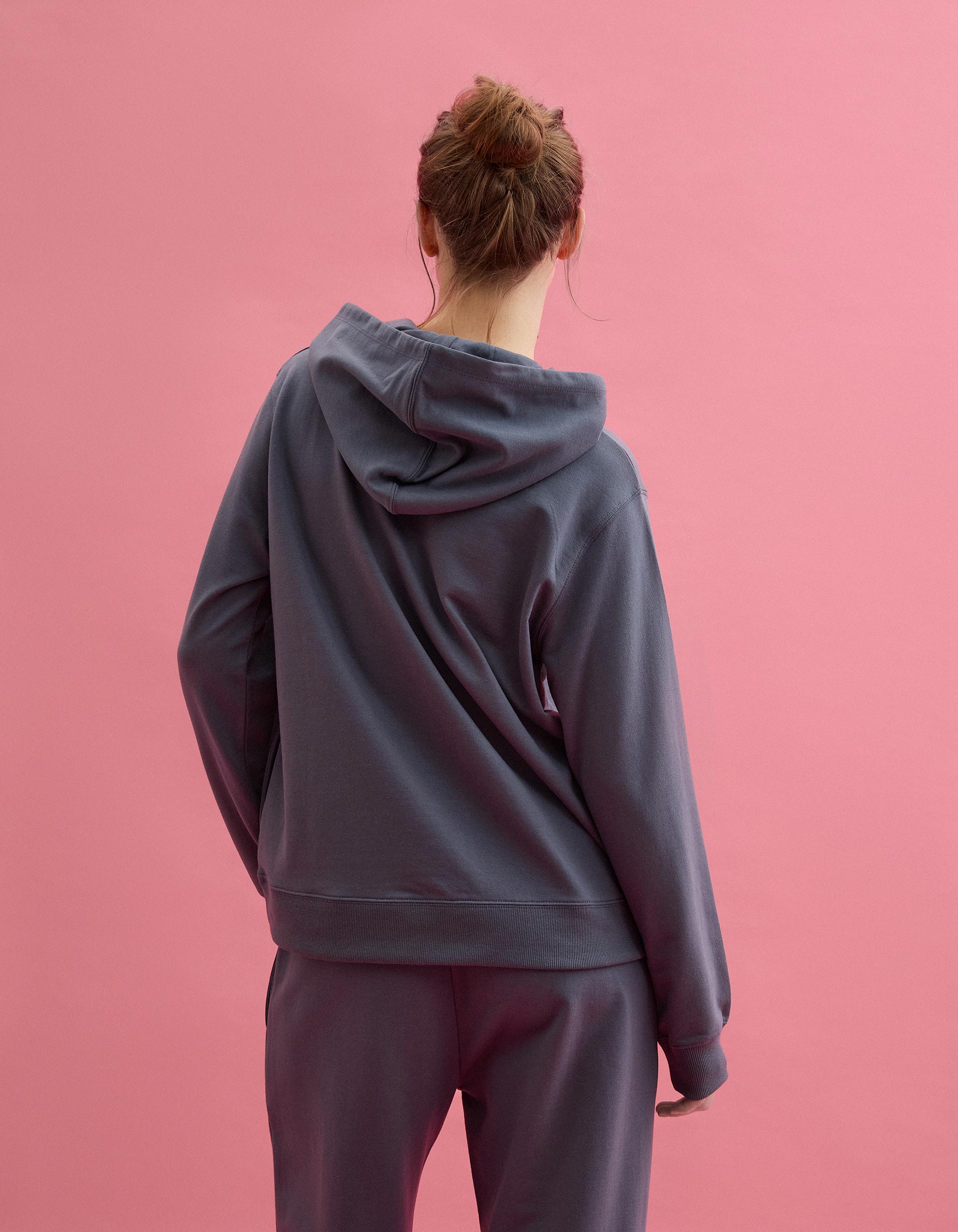 Sweatshirt com Capuz, Mulher, Cinzento Escuro