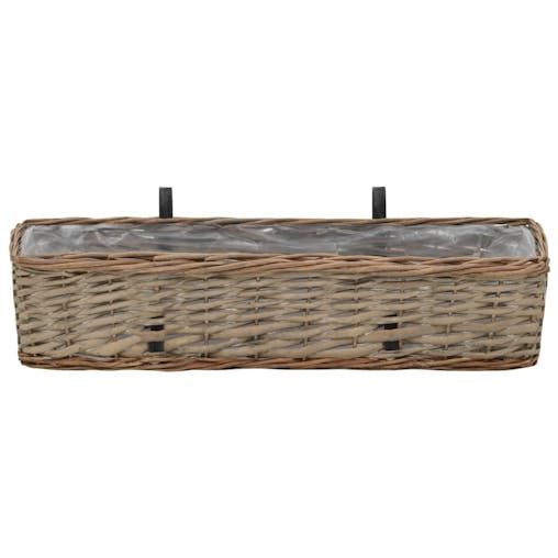 NNEVL Balcony Planter 2 pcs Wicker with PE Lining 60 cm