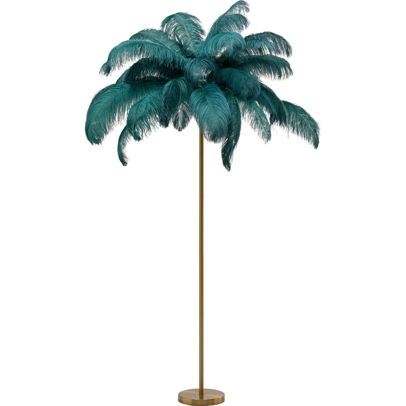 Vloerlamp veren 165cm groen Kare Design