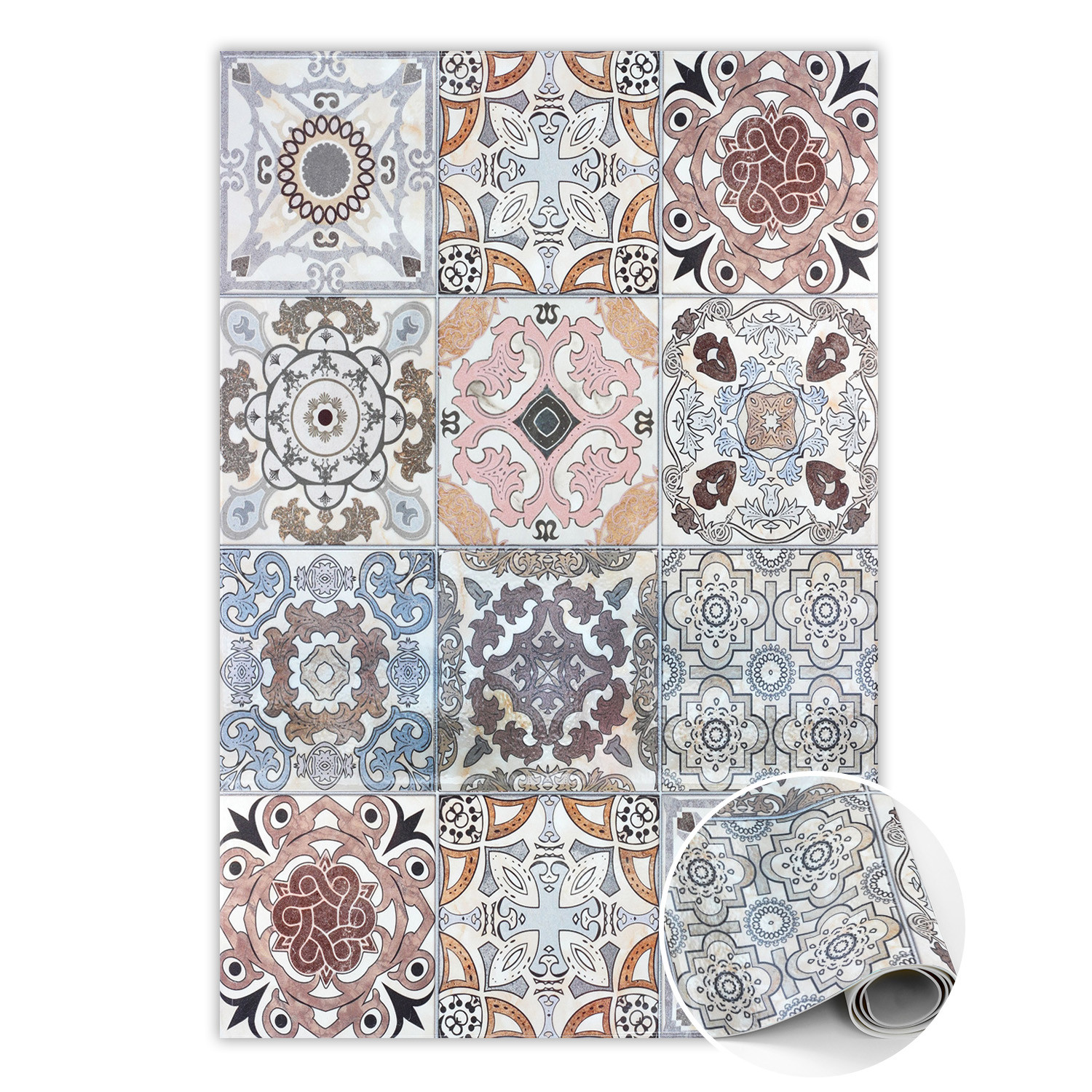 Modny winylowy dywan Portugalskie kafle 60 x 90 cm