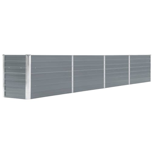 NNEVL Garden Raised Bed Galvanised Steel 320x40x45 cm Grey