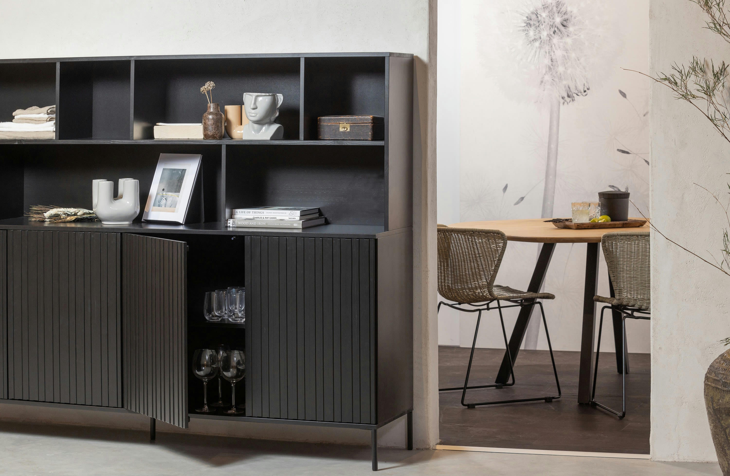 TABLO - Table 130x130 en chêne massif beige avec pieds carré