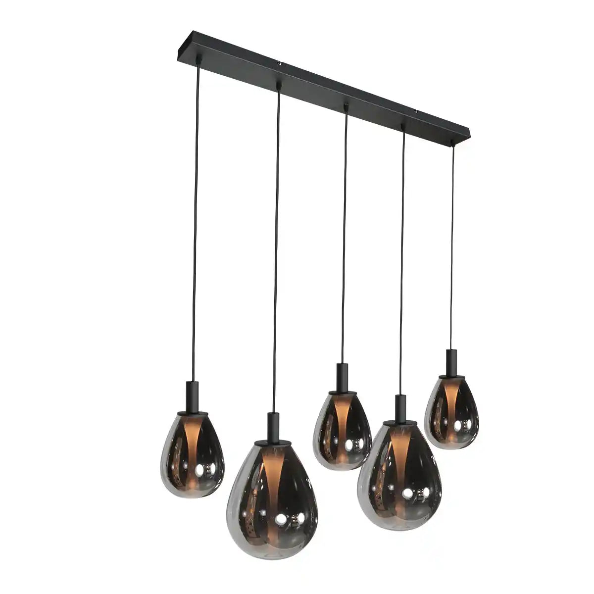 Steinhauer hanglamp Glimsy - 5 lichts - 115 x 170  cm - zwart