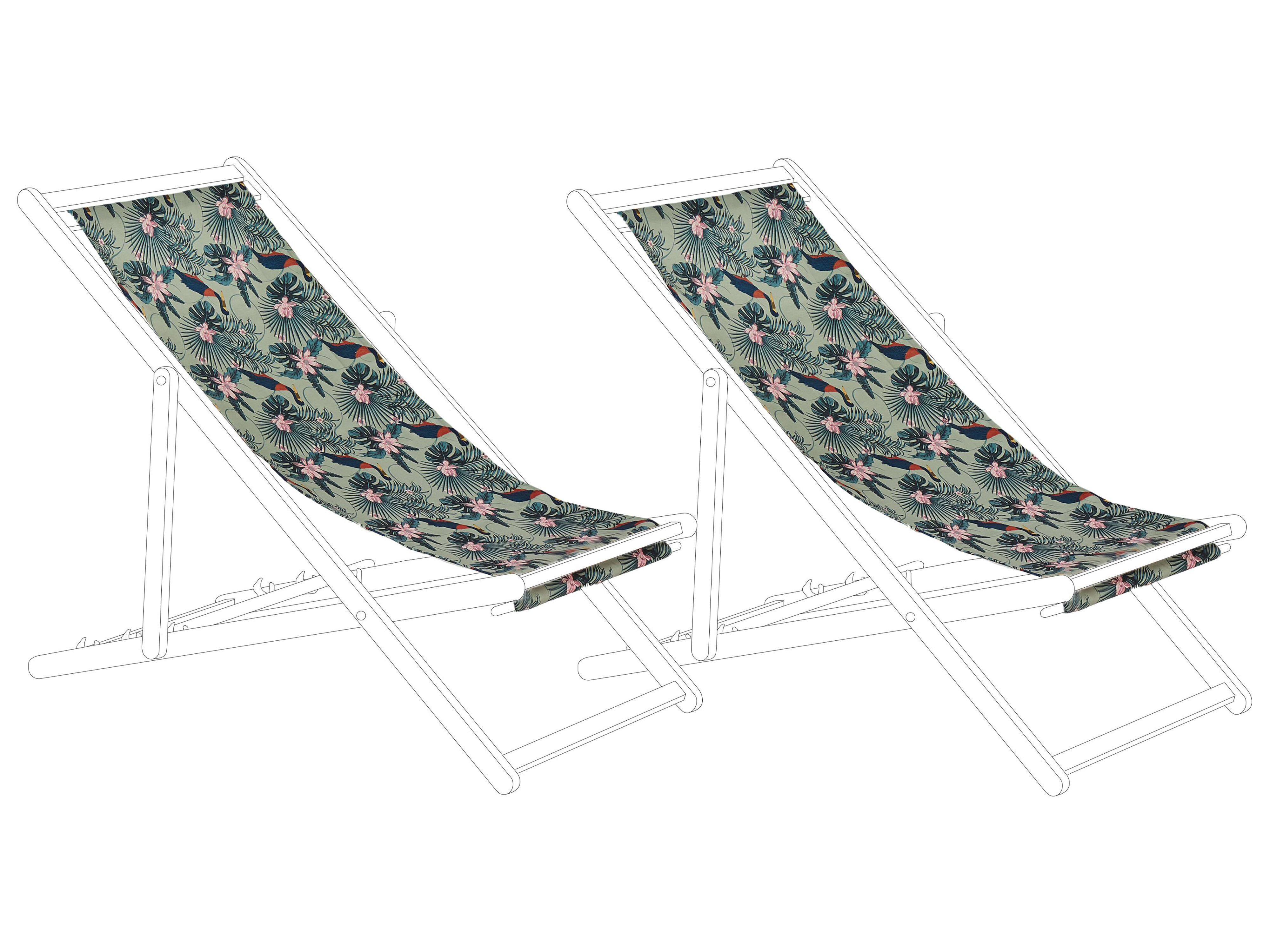 Set of 2 Sun Lounger Replacement Fabrics ANZIO/AVELLINO 113 x 44 cm Multicolour