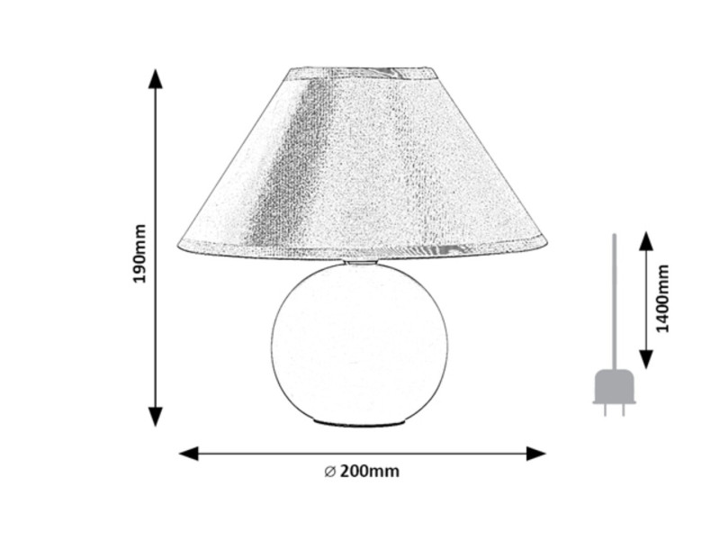 Lampa stołowa nocna popielaty Ariel 1xE14x40W wys:19cm Rabalux