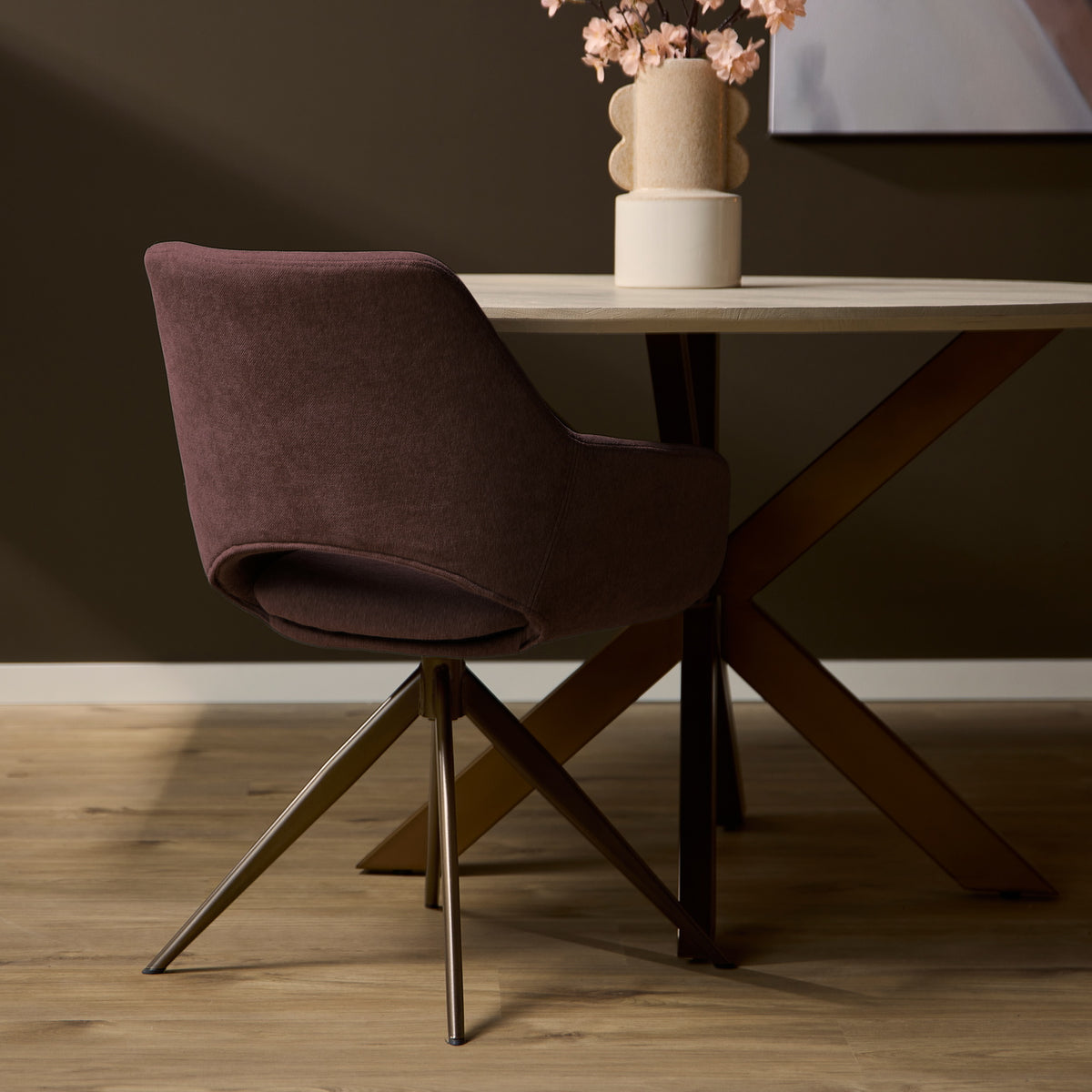 Starfurn Eetkamerstoel Daisy - Paars Stof - Set van 2