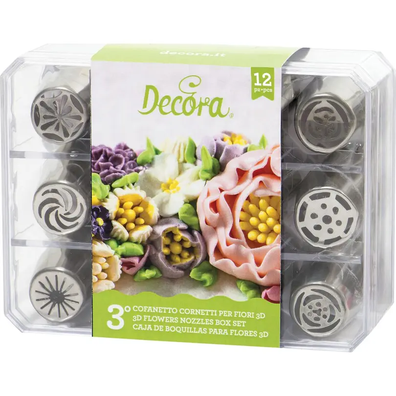 Spritztülle 12-teilig Blumen 3D