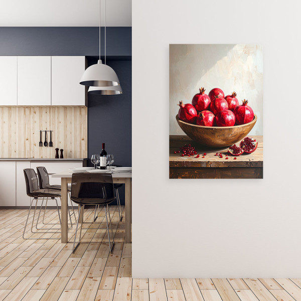 Obraz pionowy do kuchni jadalni restauracji, Granaty owoce natura 20x30