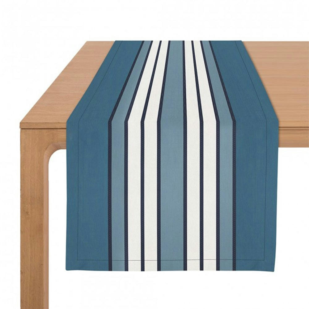 ESPELETTE - Chemin de table coton Bleu 50x155 cm