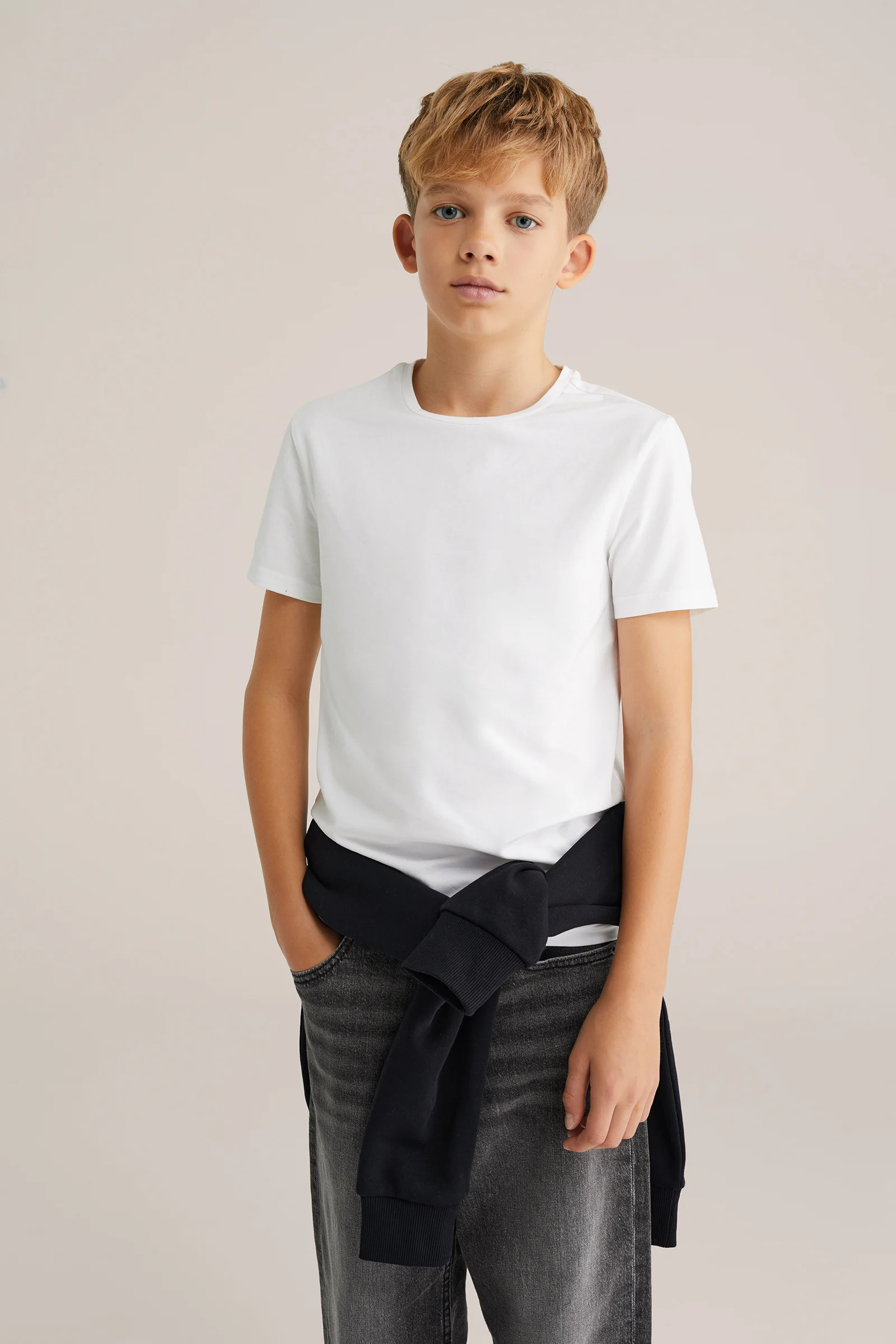 Jongens basic T-shirt met ronde hals