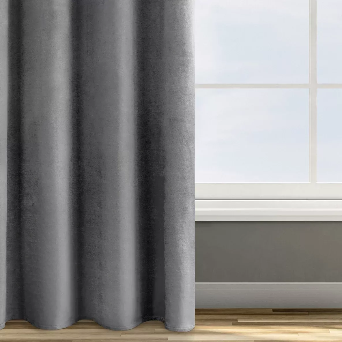 Zasłona welwetowa stalowa 140x250 cm przelotka - ROSA - Design 91