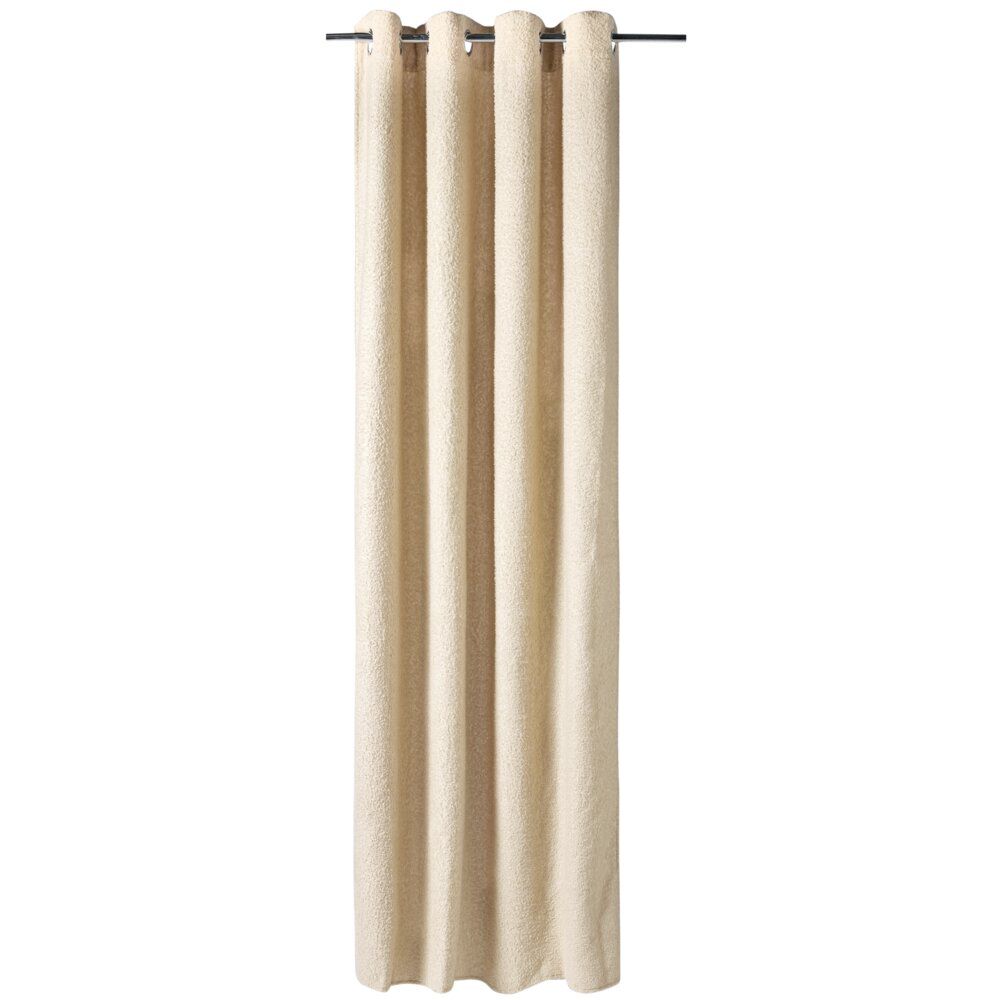 Rideau à oeillets bouclette polyester beige 140x240cm