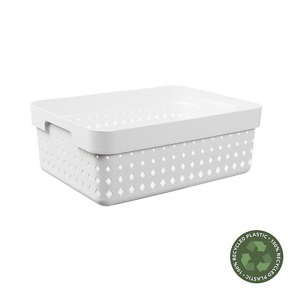 Corbeille de rangement élégante pour salle de bain M - Blanc