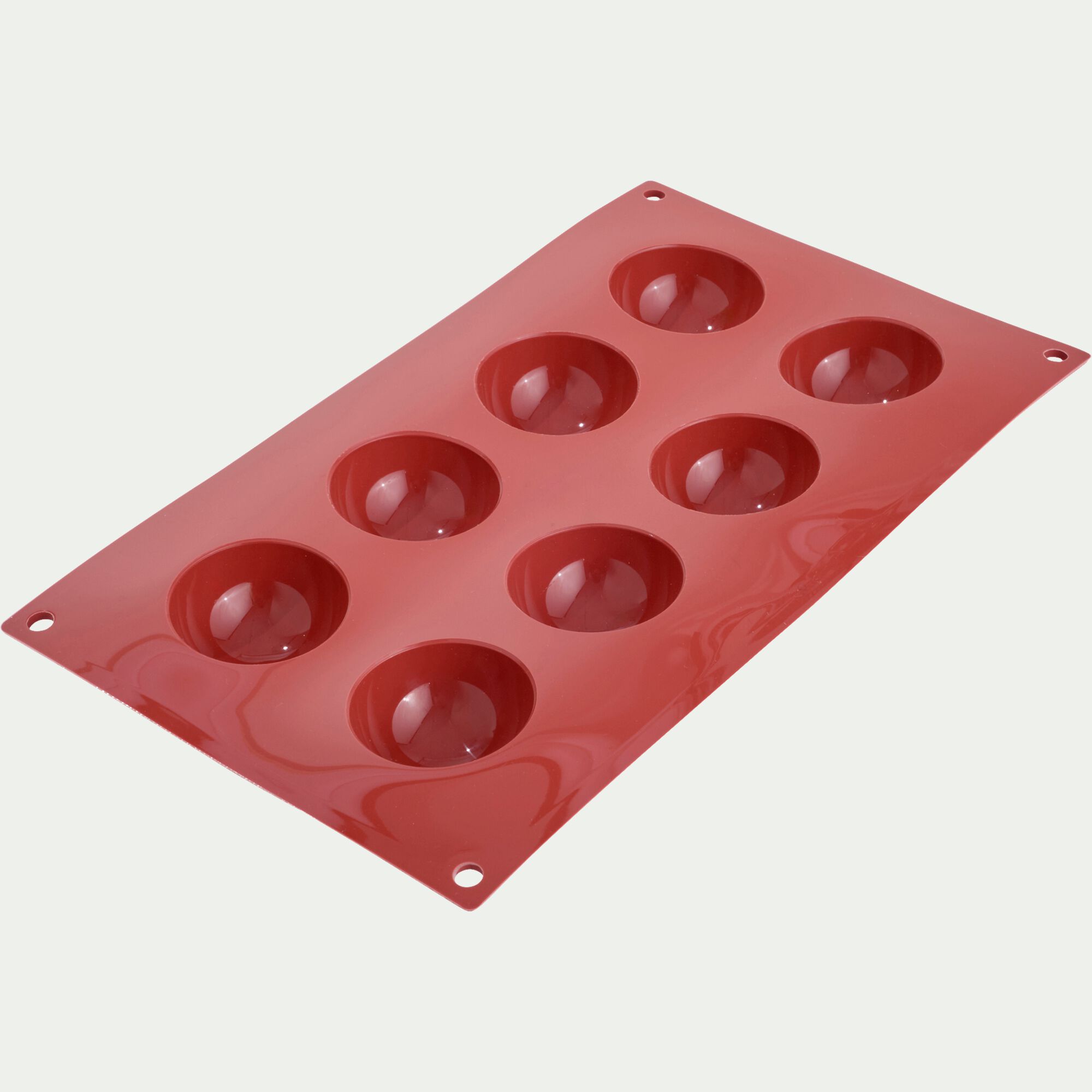 SILIKOMART - Lot de 8 moules demi-sphère en silicone platinium - marron