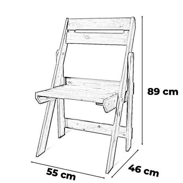Krzesło ogrodowe składane drewniane 55cm sosna biała