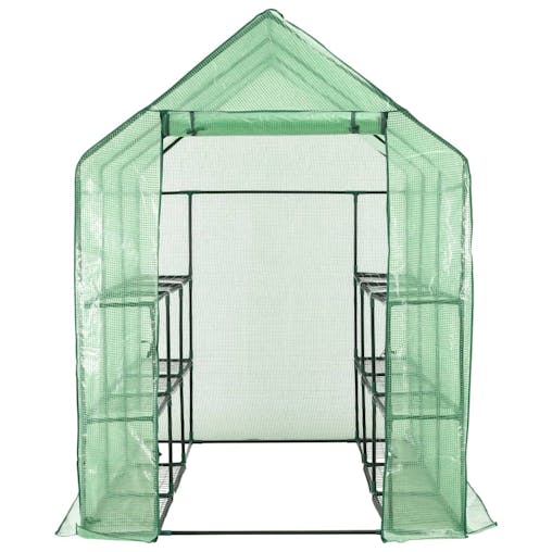 NNEVL Walk-in Greenhouse with 12 Shelves Steel 143x214x196 cm