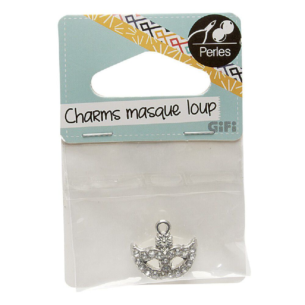 Accessoire bijou charms Masque Loup métal   pierre