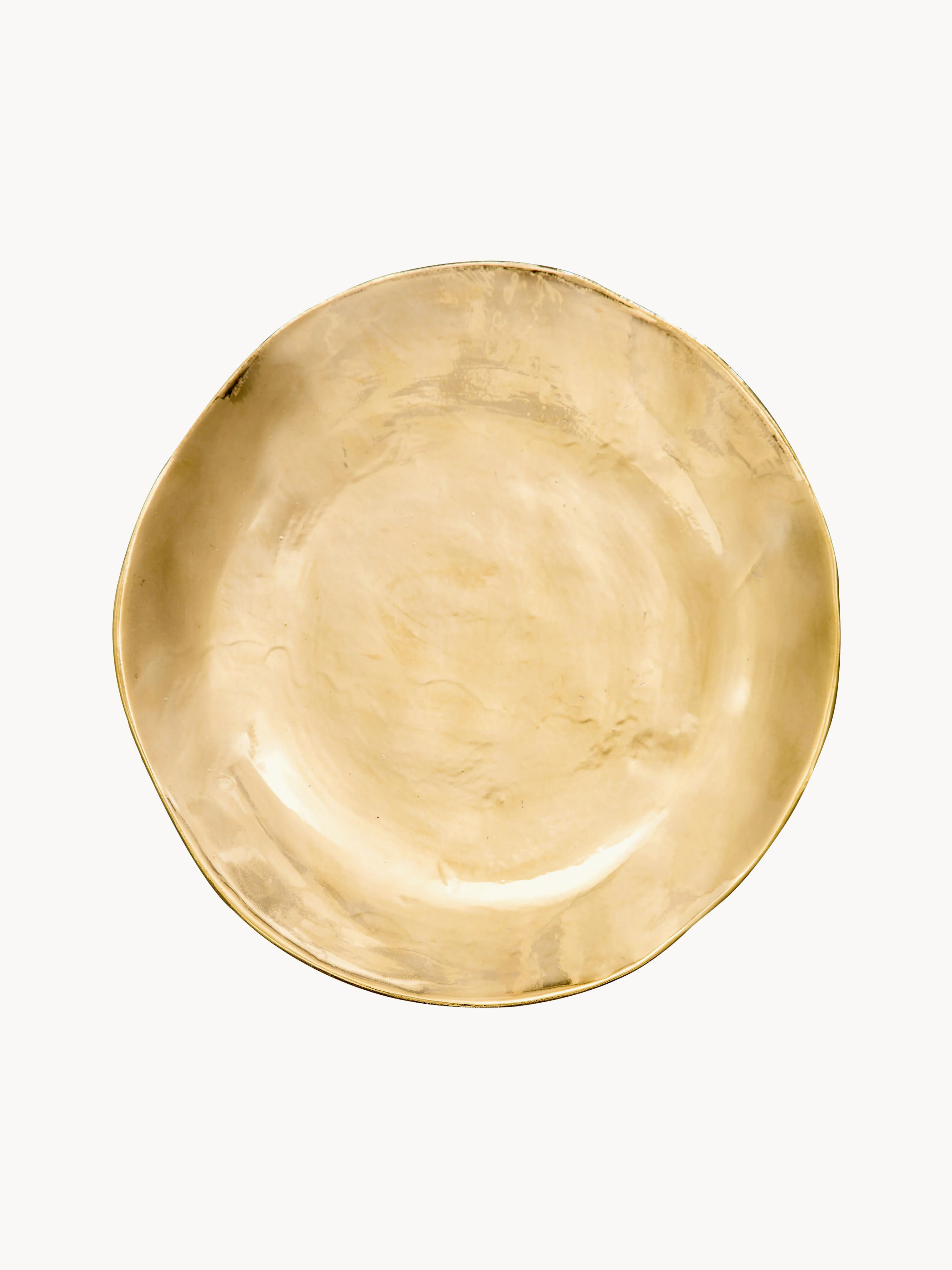 Handgefertigter Dessertteller Gold Irregular Edge aus Porzellan
