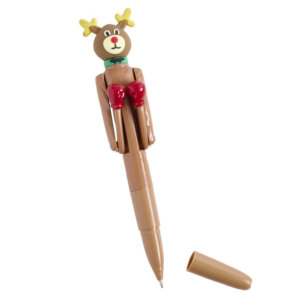 Stylo de No&euml;l avec jeu de boxe L18cm (3 modèles)