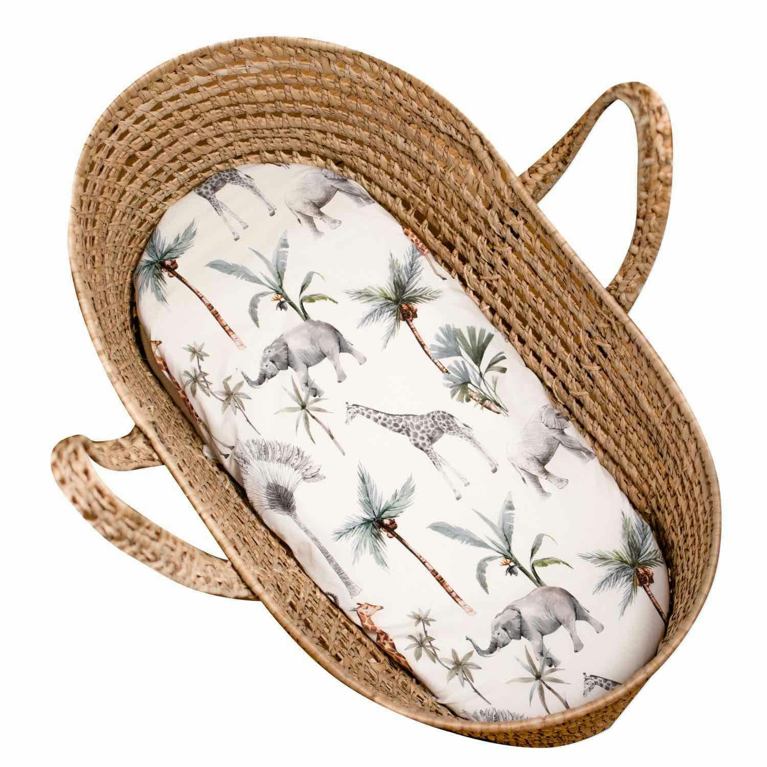 SAFARI - Drap housse couffin ovale  Compatible matelas l 30-35cm x L 70-75cm