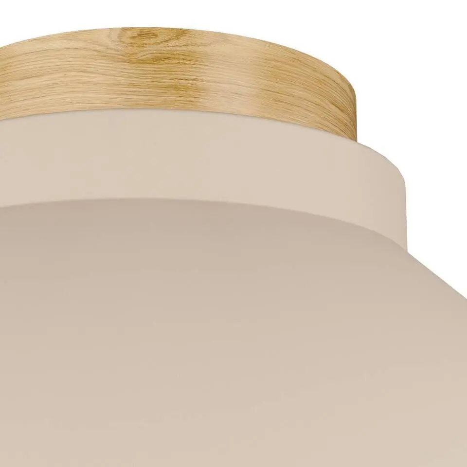 EGLO Moharras Plafondlamp - E27 - &Oslash; 40 cm - Beige/Bruin - Hout