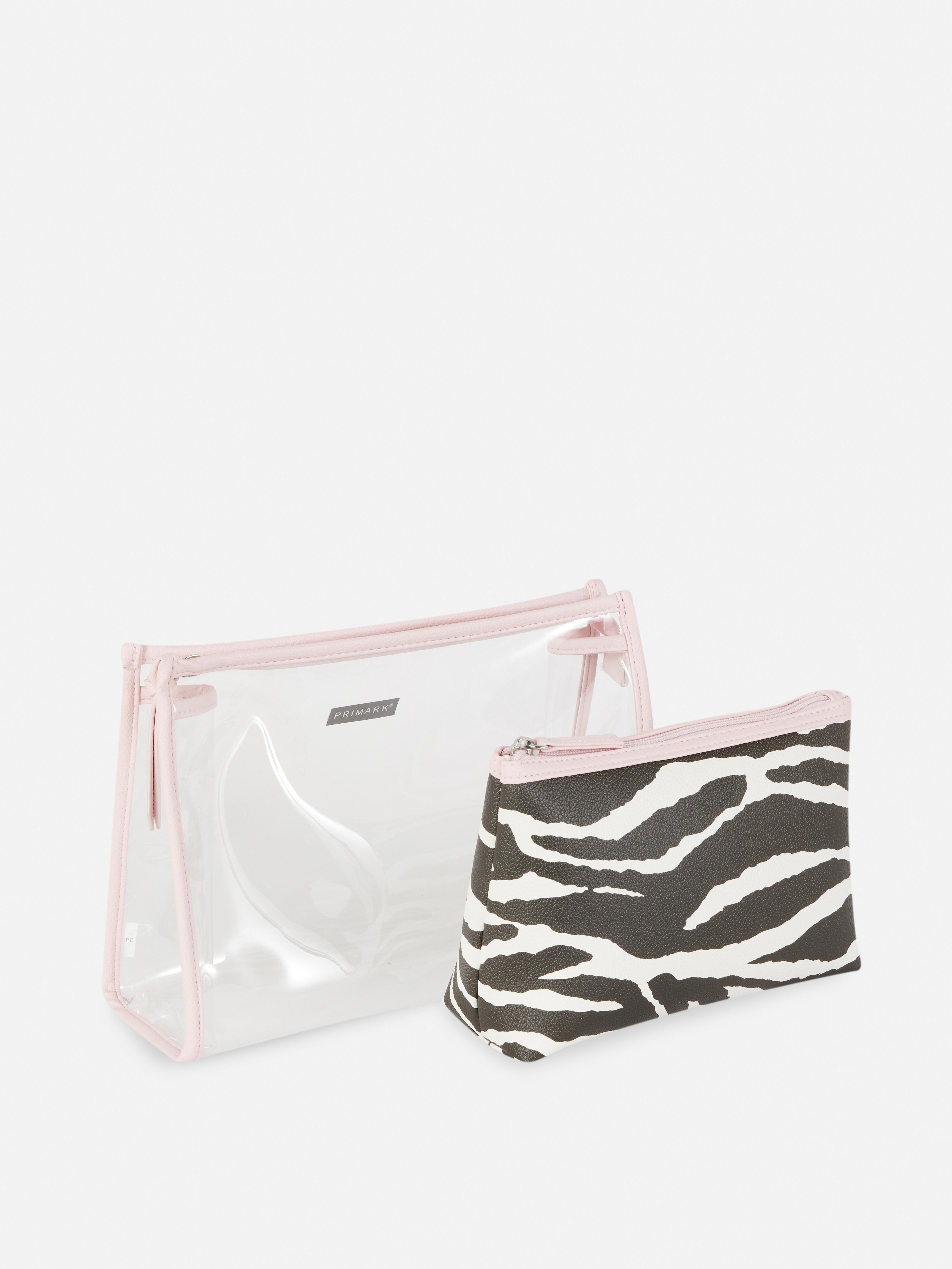 2-in-1 Zebra Toiletry Bag Set