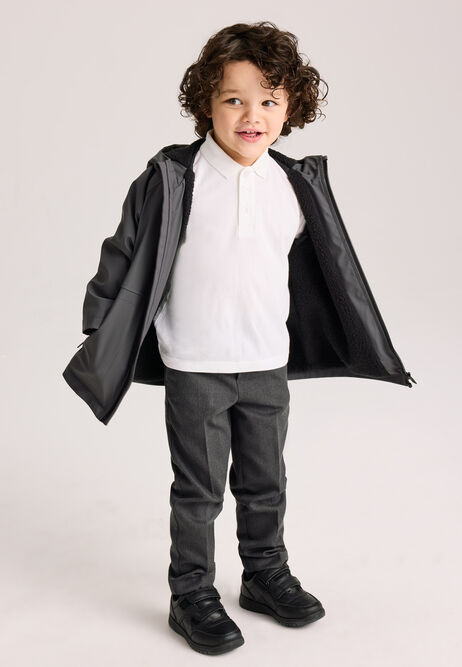 Boys Grey Slim Fit School Trousers