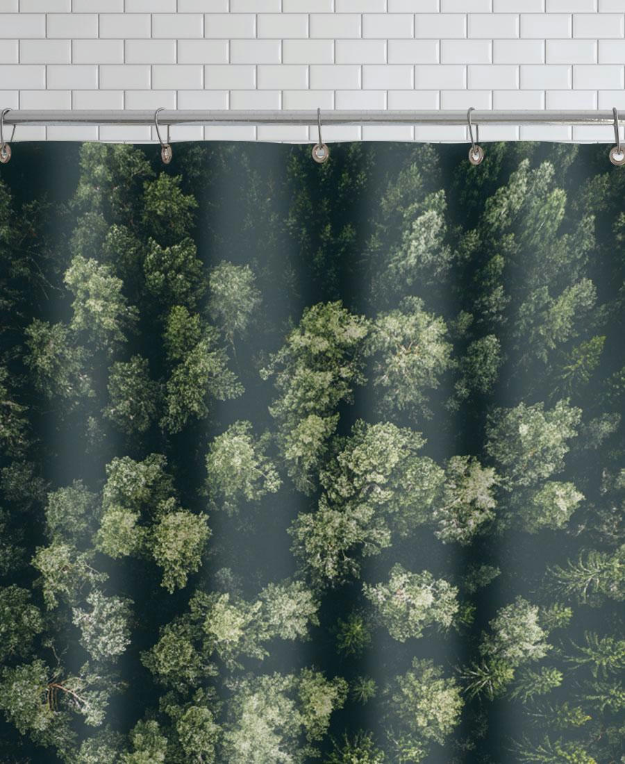 JUNGLE RUM - Rideau de douche en polyester en vert 150x200