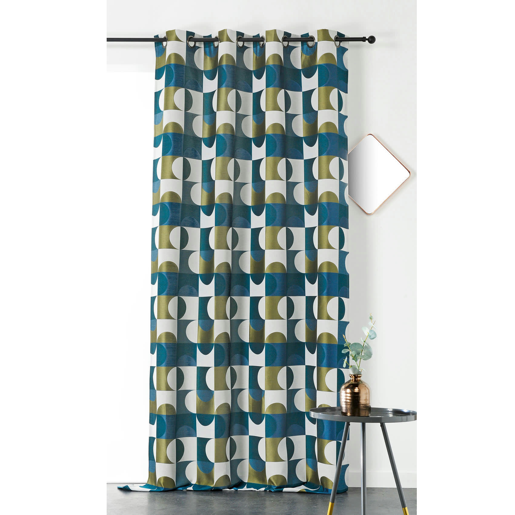 - Rideau d'ameublement astral polyester bleu 135x255 cm