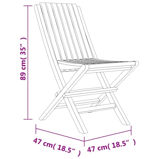 NNEVL Folding Garden Chairs 8 pcs 47x47x89 cm Solid Wood Teak