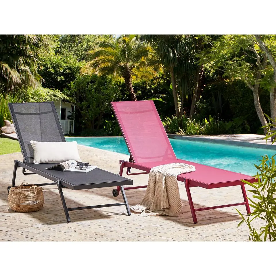 PORTOFINO - Strandstoel - Zwart - Aluminium